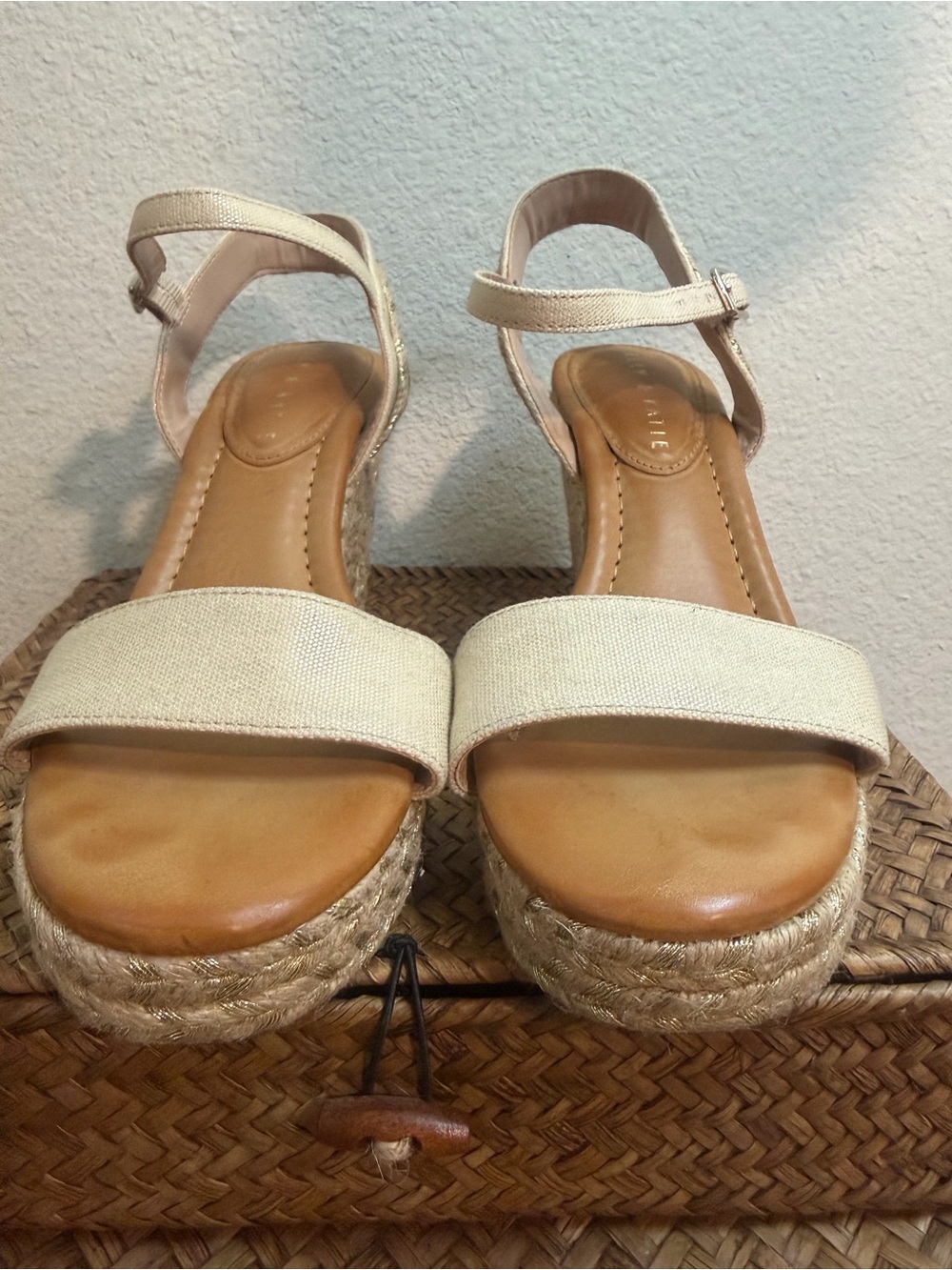 Kelly & Katie Cream Espadrille Platform Sandals